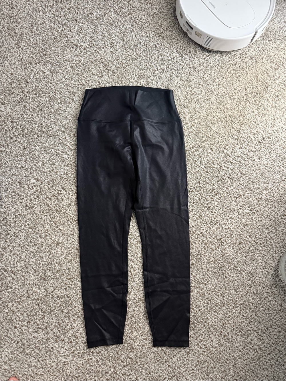 CRZ YOGA Black Faux-Leather Leggings